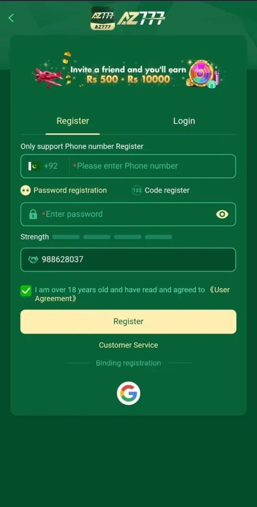 AZ777 Game Login and Register image