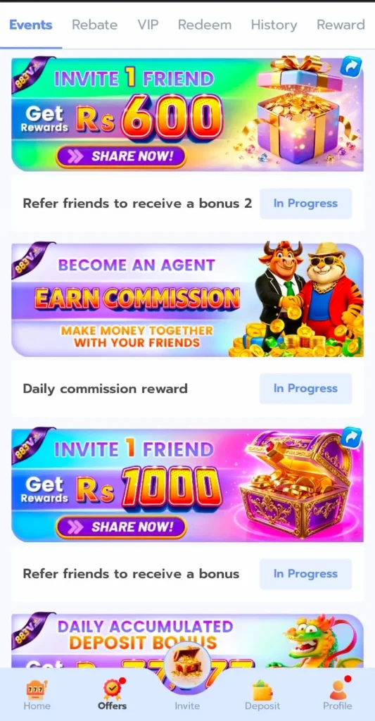 883V Game Daily Bonuses