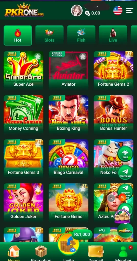 PKRONE Game interface screenshot image