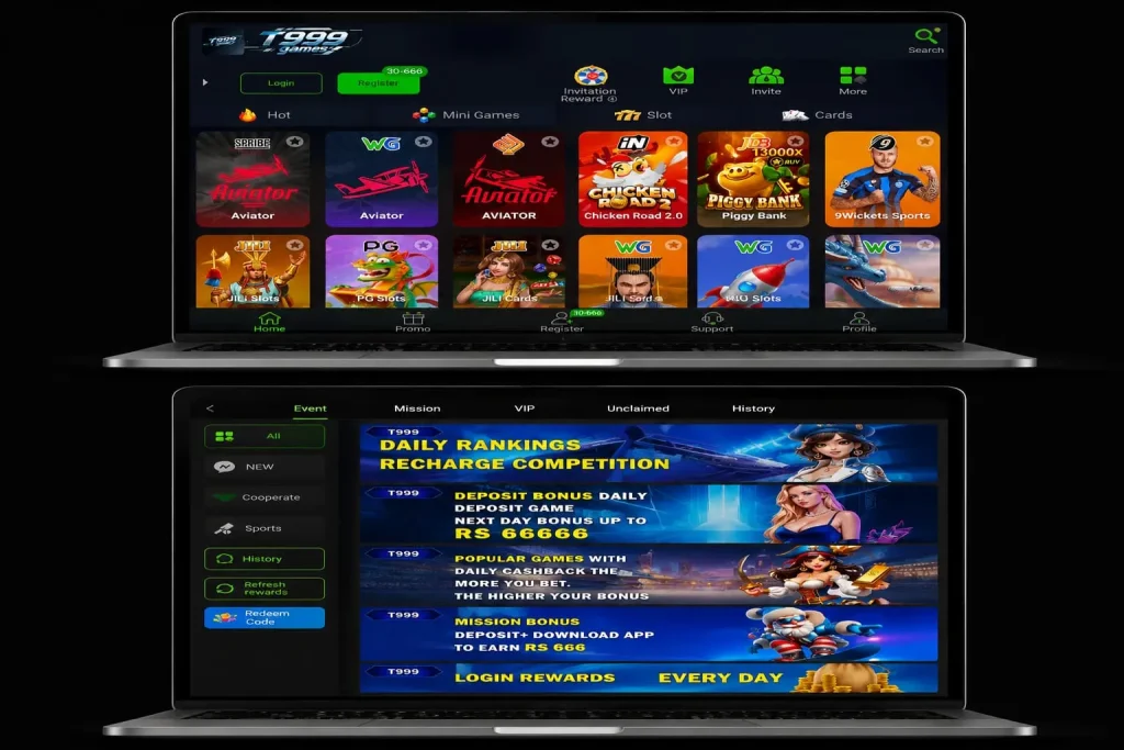T999 Game interface screenshot image.
