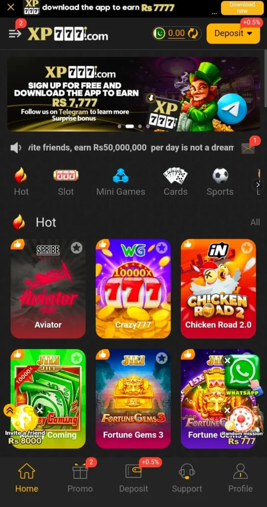 XP777 Game interface screenshot image