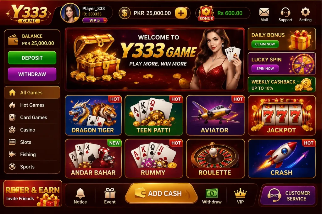 Y333 Game Dashboard image
