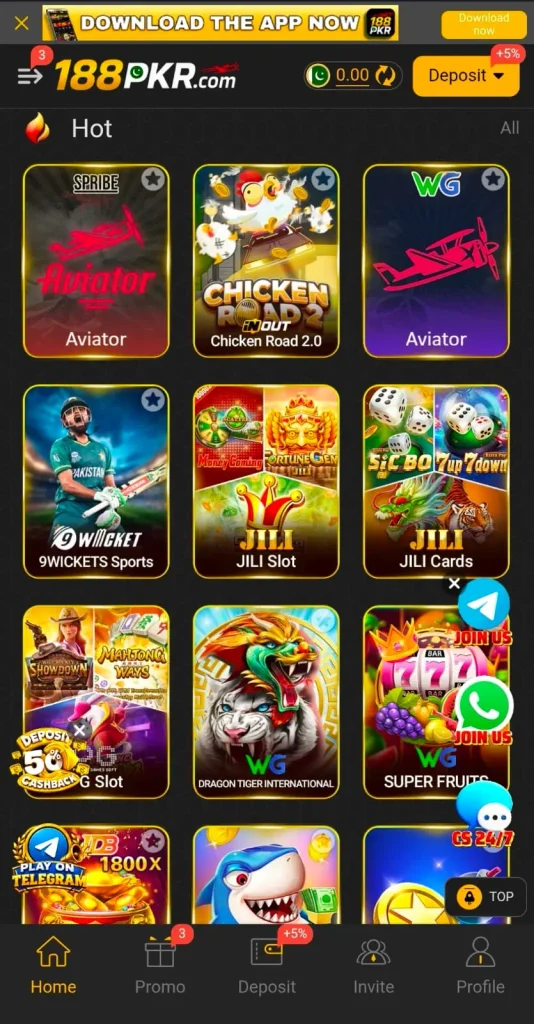 188PKR Game interface screenshot image