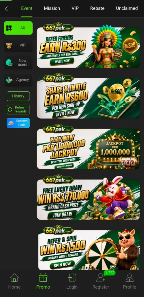 667Pak Game Daily Bonuses