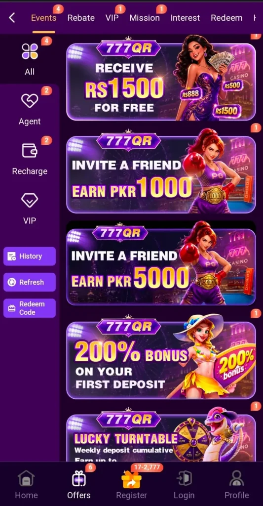 777QR Game Daily Bonuses