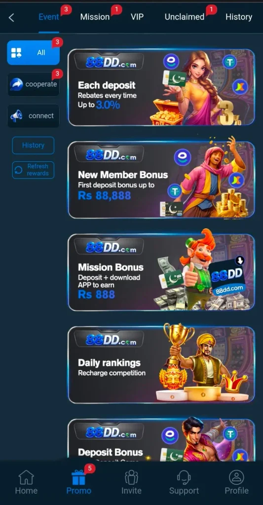88DD Game Daily Bonuses