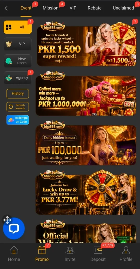 BBA566 Game Daily Bonuses