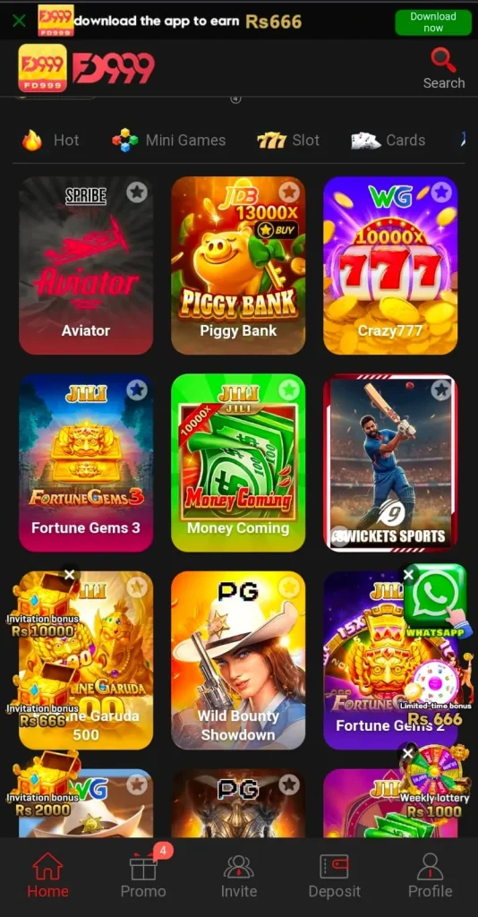 FD777 Game interface screenshot image 