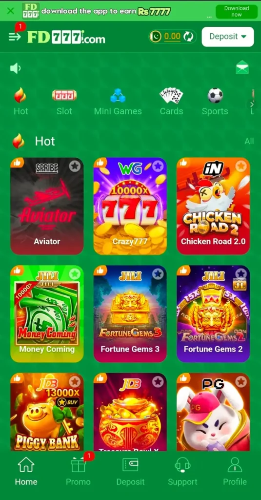FD777 Game interface screenshot image