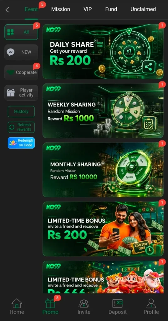 KC99 Game Daily Bonuses