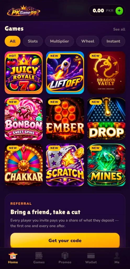 PKGame99 Game interface screenshot image.