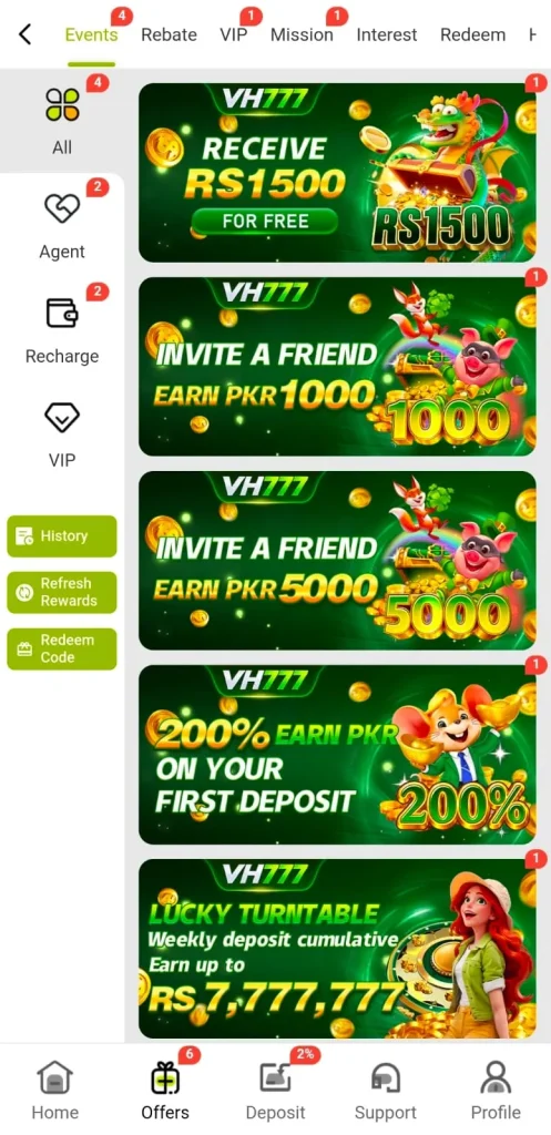 VH777 Game Daily Bonuses