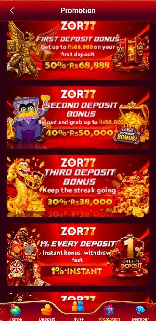 ZOR77 Game Daily Bonuses