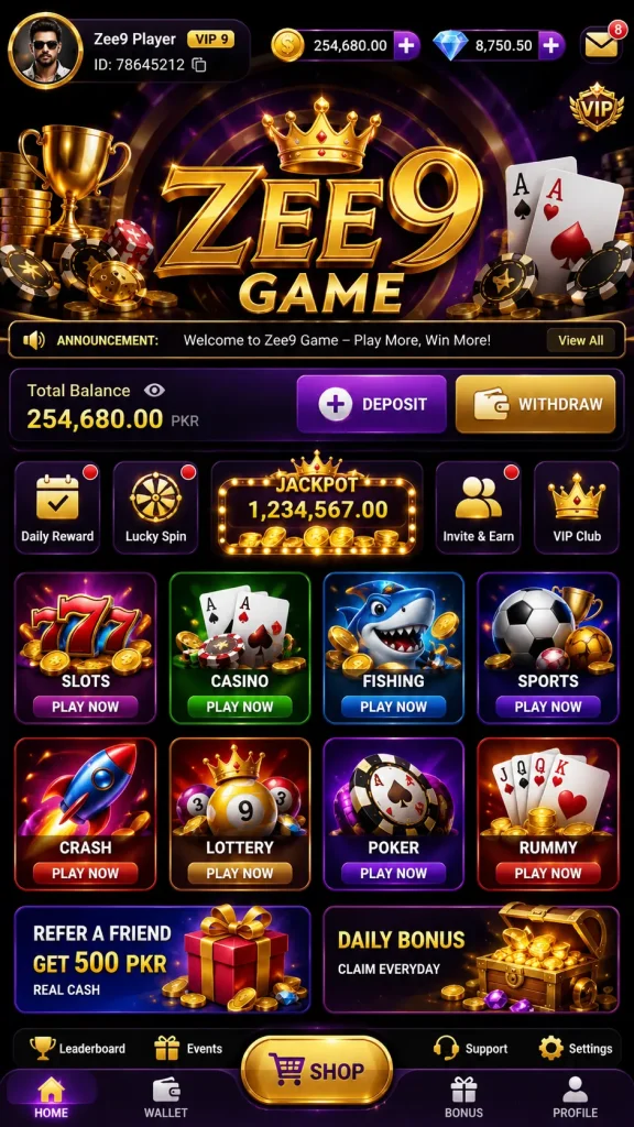Zee9 Game interface screenshot image