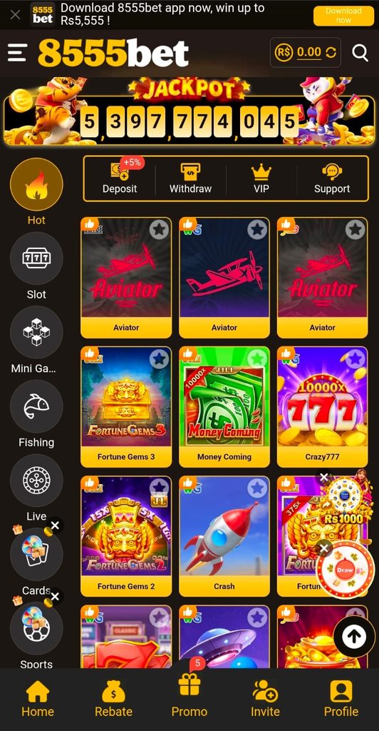 8555BET Game interface screenshot image