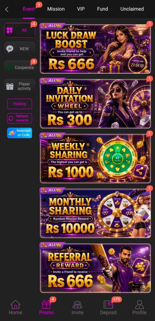 ALI786 Game Daily Bonuses