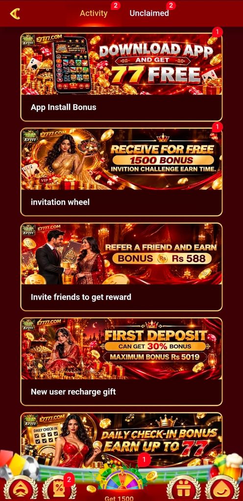 E7777 Game Daily Bonuses