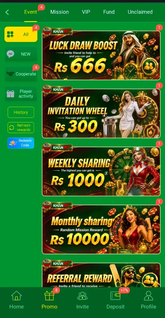Khan804 Game Daily Bonuses
