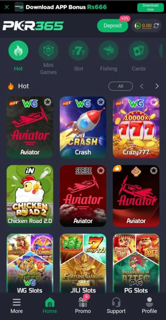 PKR365 Game interface screenshort image