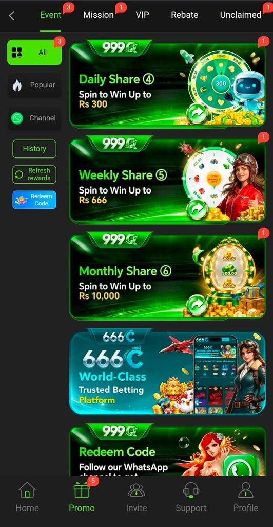 999Q Game Daily Bonuses